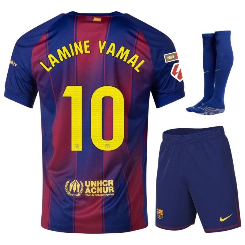 Barcelona YAMAL 2025/26 Home Kids' Jersey Set - Red/Blue