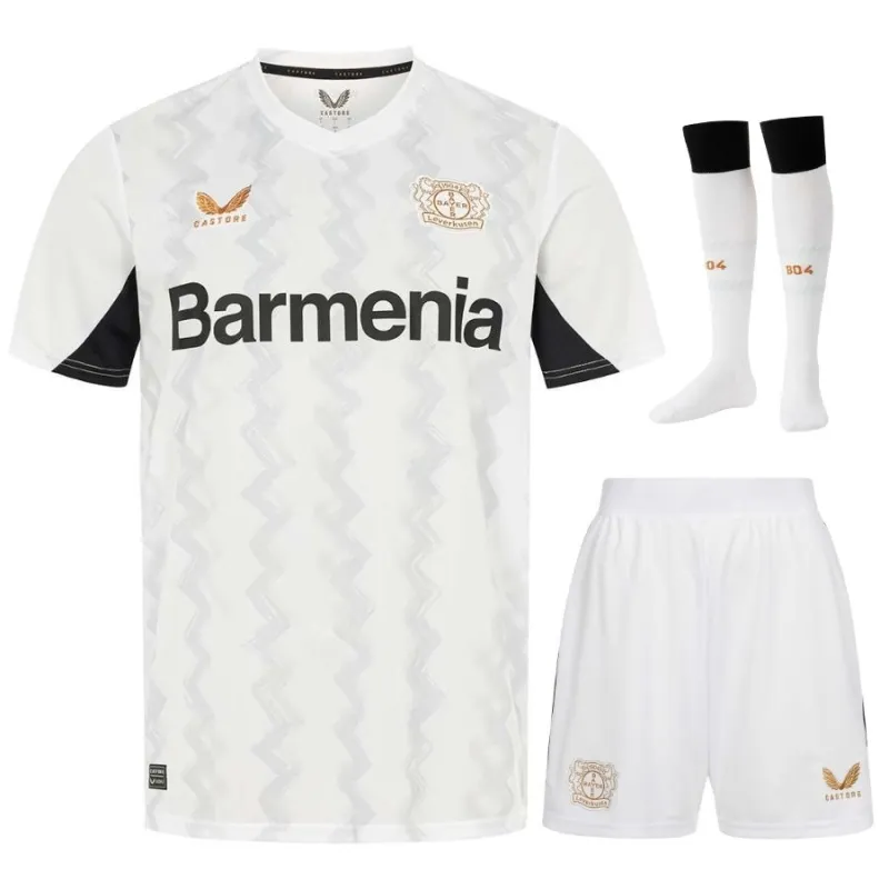 Maglia di trasferta per bambini del Bayer Leverkusen 2024/25 - Bianca