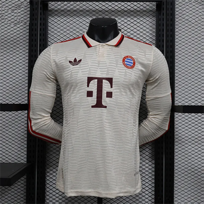 Jersey de mangas largas edición jugador de visita del Bayern Munich 2024/25 - Blanco cremoso
