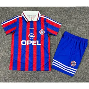 Maglia retro di casa per bambini della Bayern Munich 1995 - 1997 - Blu e Rosso