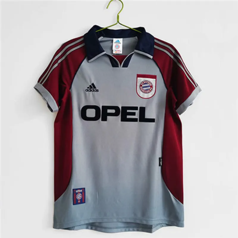 Bayern München 1998 - 1999 Auswärts-Retro-Trikot - Grau und Weiß