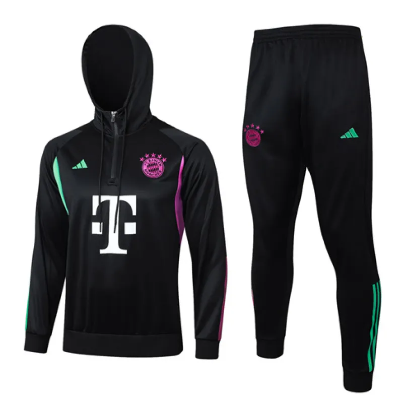 Bayern Munich Kids' 2024/2025 Hooded Tracksuit - Black