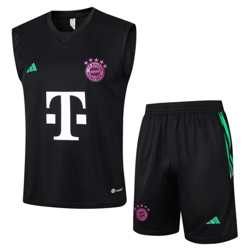 Bayern Munich 2024/25 black training jersey vest and shorts