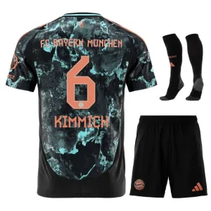 Kinder-Auswärts-Trikot-Set von Bayern München 2024/25 - Fan-Version (Schwarz, Kimmich)