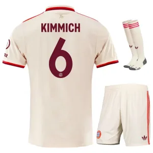 Kit Terza Junior Bayern Munich 2024/25 con Kimmich - Versione Tifoso (Cremisi)