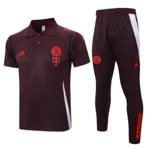 Set di SURVETEMENT POLO del FC Bayern Munich 2024/25 - Rosso scuro