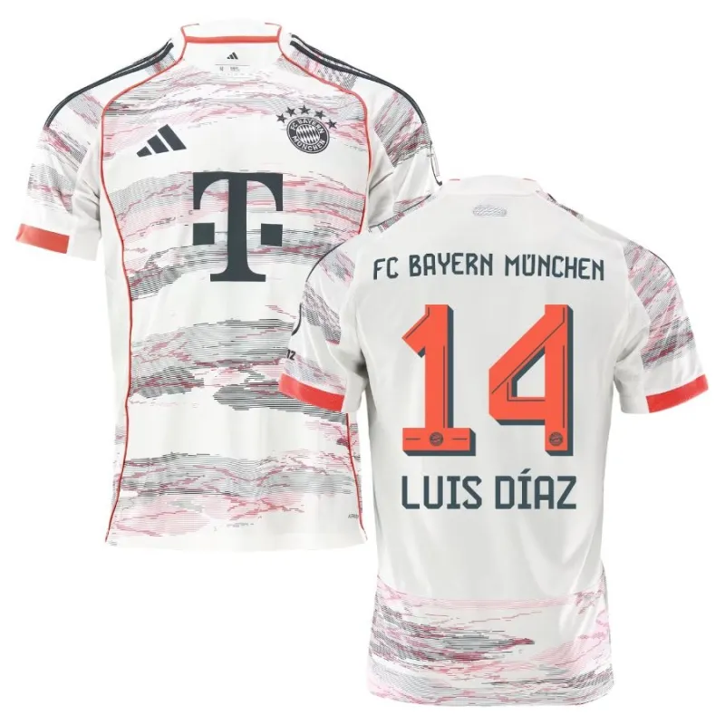 Bayern Monaco LUIS DIAZ Maglia Away 2025/26 - Bianco