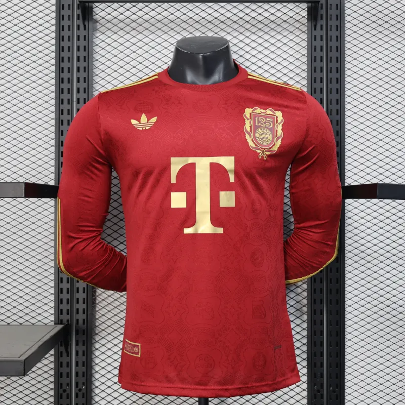 Bayern Munich 2025/26 Anniversary Edition Long-Sleeve Player Jersey - Red
