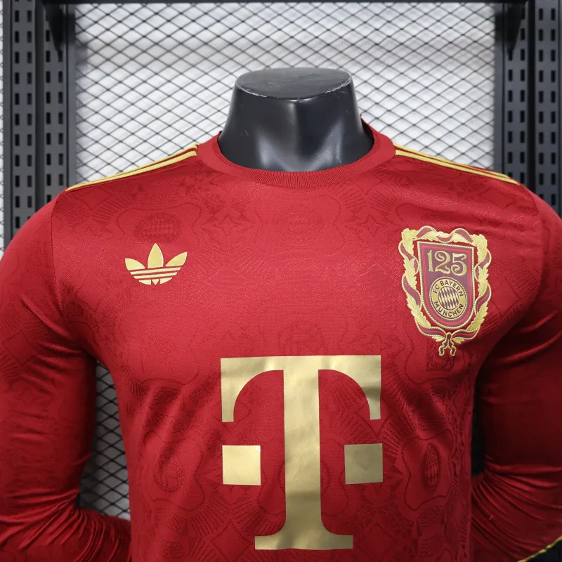 Bayern Munich 2025/26 Anniversary Edition Long-Sleeve Player Jersey - Red