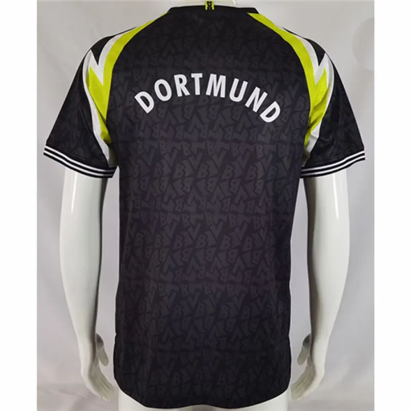Borussia Dortmund 1995 - 96 away retro jersey, black and yellow