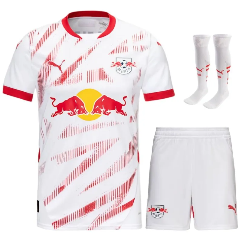 Ensemble maillot domicile supporter junior 2024/25 de RB Leipzig (Blanc)