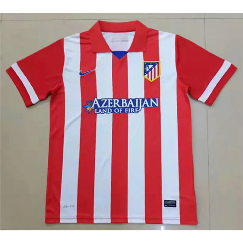 Maillot rétro d'Atletico Madrid 2013/14 domicile - Rouge/Blanc