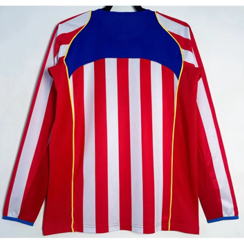 Maglia retrò a maniche lunghe di Atletico Madrid 2004/05 in casa - Rosso/Bianco