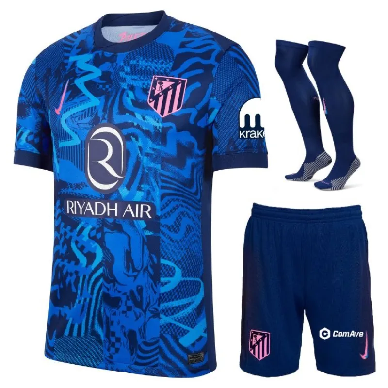 Atlético Madrid Kinder-2024/25 Drittes Trikotsatz - Blau