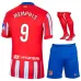 Conjunto de camisetas para niños de Atlético Madrid 2024/25 de casa de MEMPHIS - Rojo/Blanco