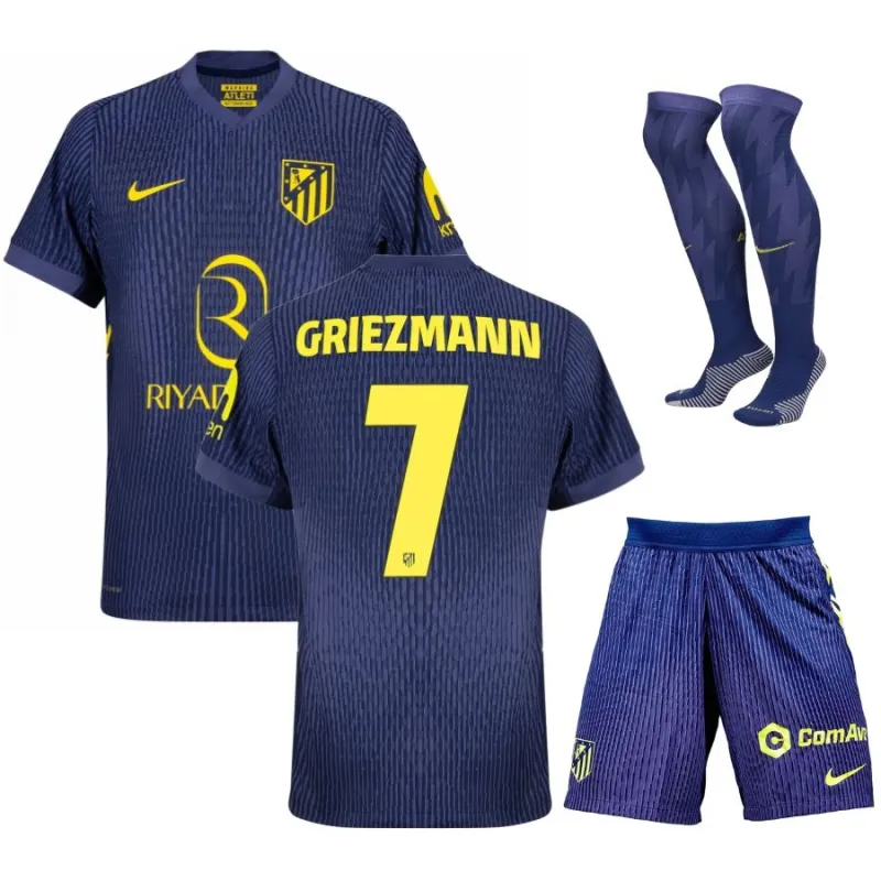 Griezmann Atlético Madrid 2025/26 Kids' Away Jersey Set - Blue