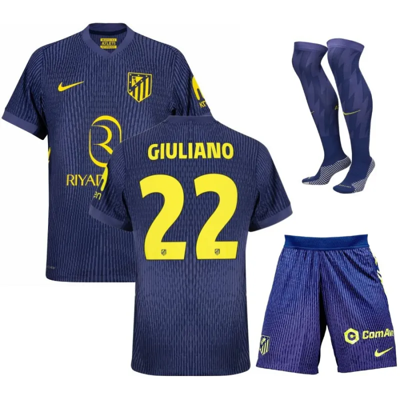 Giuliano Atlético Madrid 2025/26 Kids' Away Jersey Set - Blue