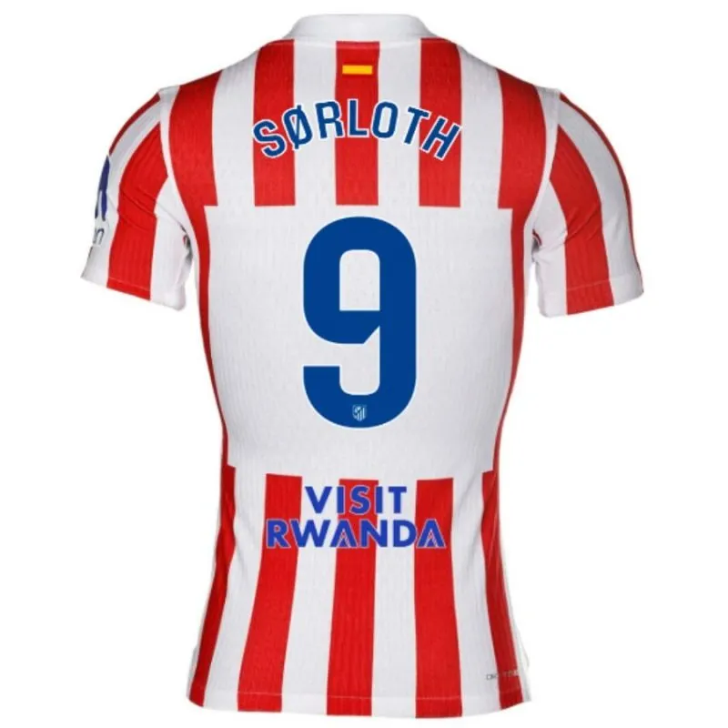 Atletico Madrid SØRLOTH 2025/26 Kids Home Kit - Red/White
