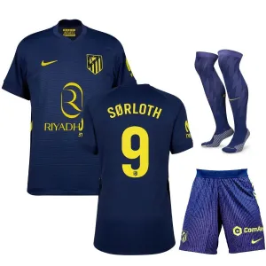 Atletico Madrid SØRLOTH 2025/26 Kids Away Kit - Blue