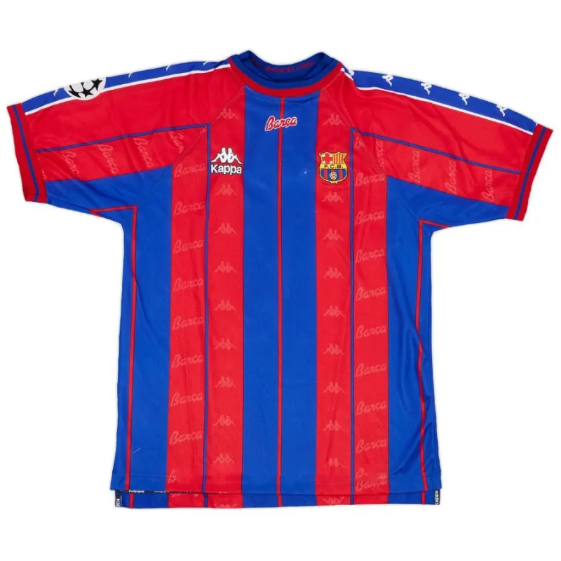 Barcellona RIVALDO 1997/98 Maglia Casa Retro - Rosso/Azzurro