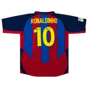Barcelona RONALDINHO 2003/04 Retro Home Jersey - Red/Blue