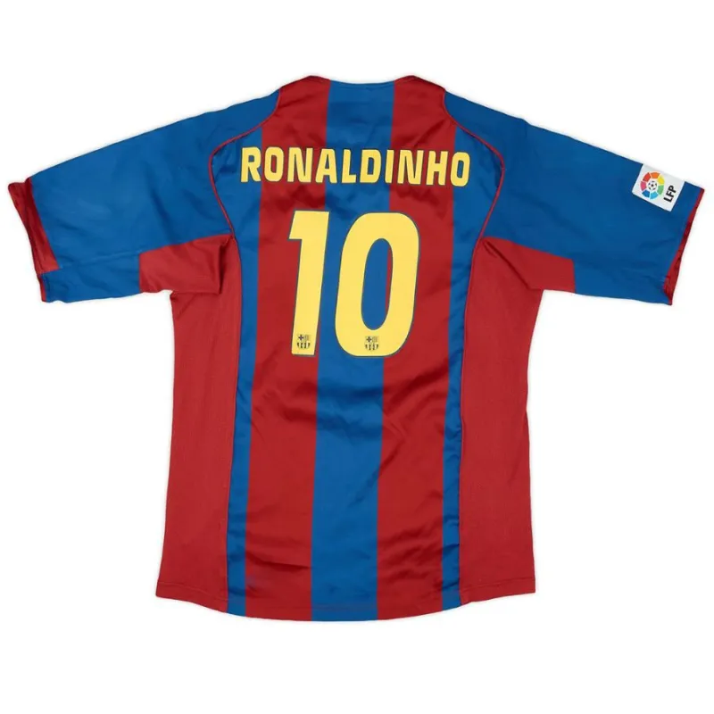 Barcelona RONALDINHO 2004/05 Camiseta Local Retro - Rojo/Azul
