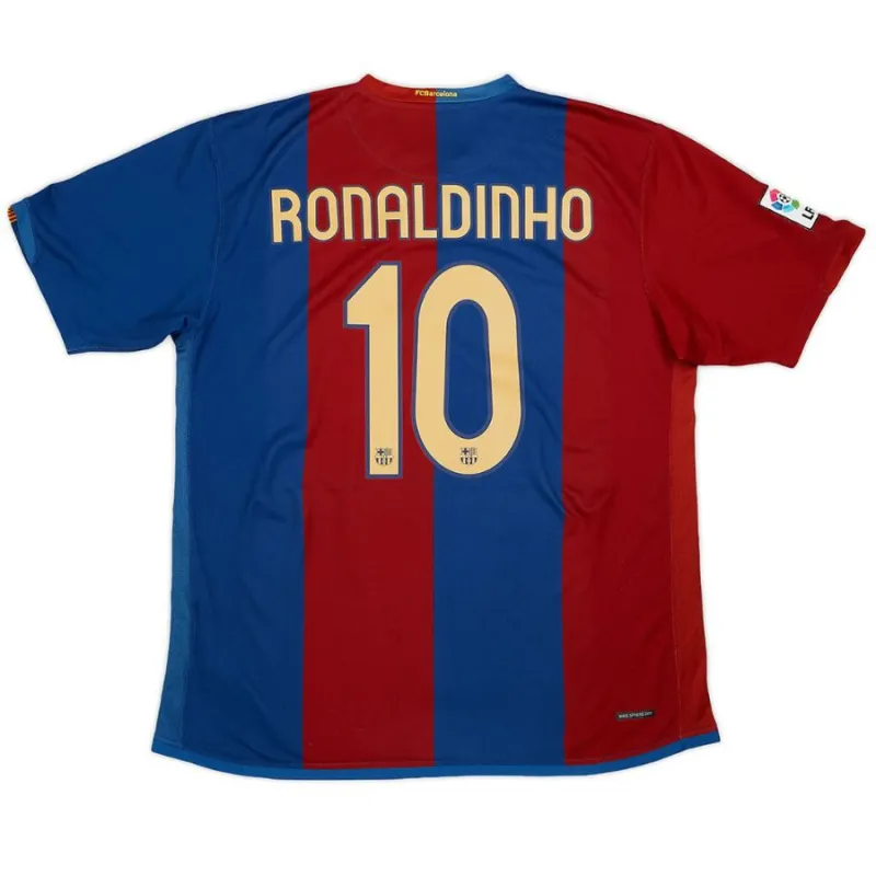 Barcelona RONALDINHO 2006/07 Retro Home Jersey - Red/Blue