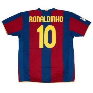 Barcelona RONALDINHO 2007/08 Retro Home Jersey - Red/Blue