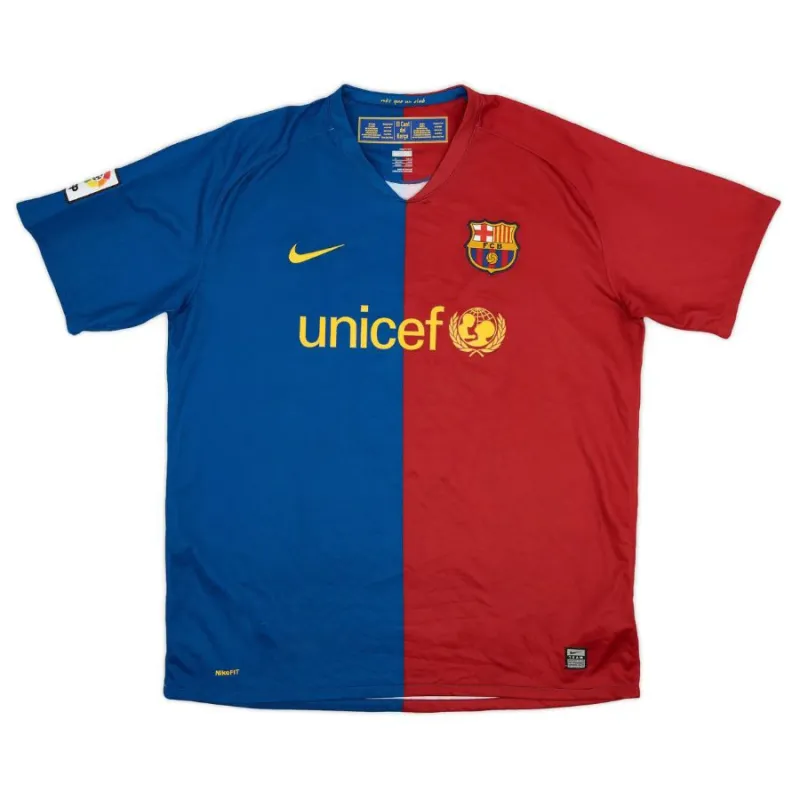 Barcelona PUYOL 2008/09 Retro Home Jersey - Red/Blue