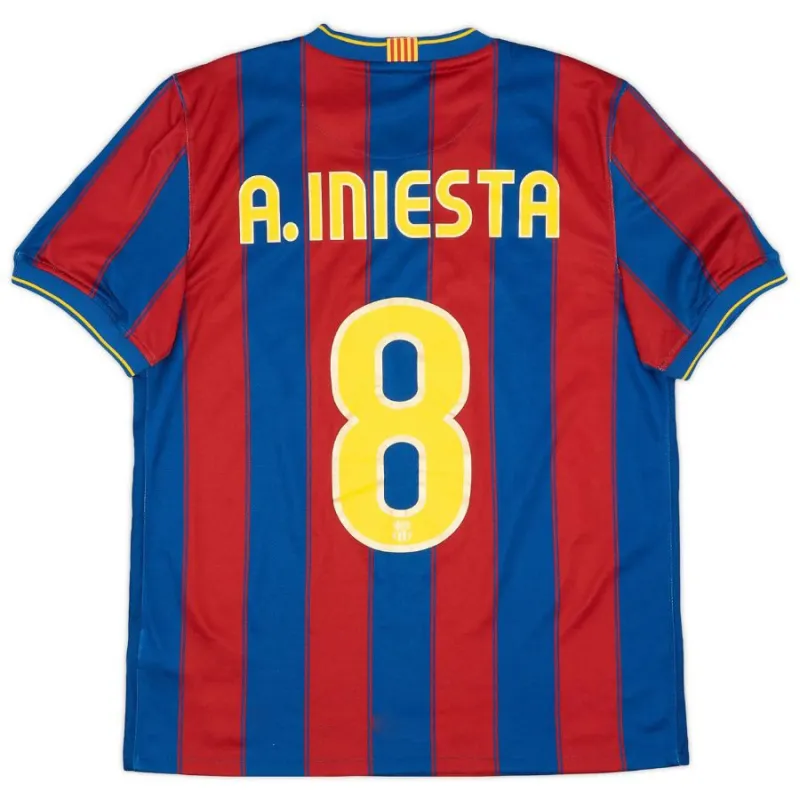 Maillot Domicile Rétro A.INIESTA 2009/10 de Barcelone - Rouge/Bleu