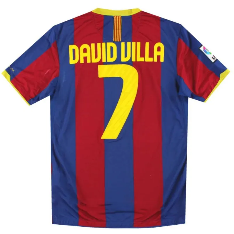 Barcelona DAVID VILLA 2010/11 Retro Home Jersey - Red/Blue