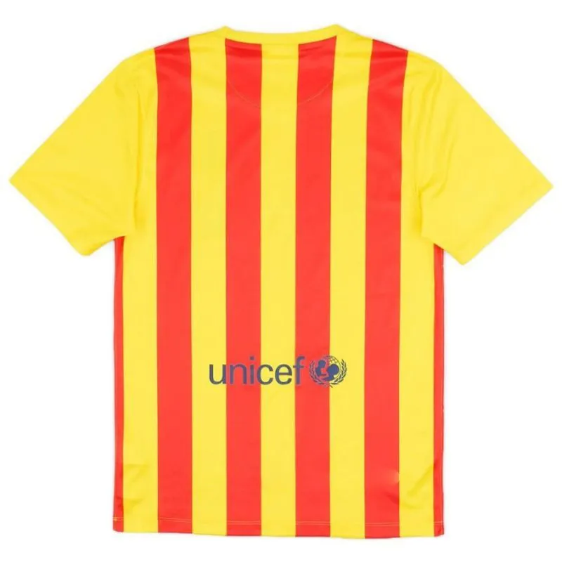 ​​Barcelona 2013/14 Retro Away Jersey - Red/Yellow​​