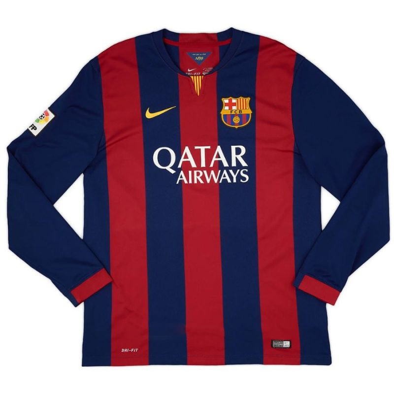 Maglia Casa Retrò a Maniche Lunghe NEYMAR 2014/15 del Barcellona - Rosso/Blu