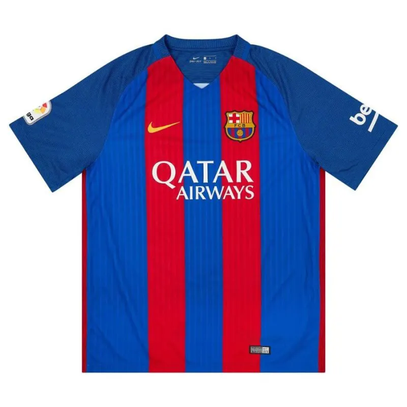 Maillot Domicile Rétro SUAREZ 2016/17 de Barcelone - Rouge/Bleu