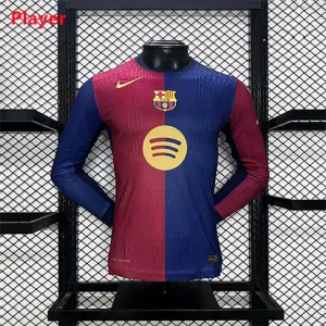 FC Barcelona Long Sleeve Home Player Version Jersey 2024/25 - Red/Blue