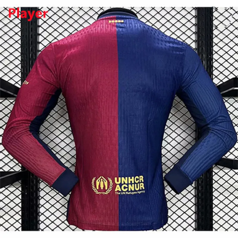 FC Barcelona Long Sleeve Home Player Version Jersey 2024/25 - Red/Blue