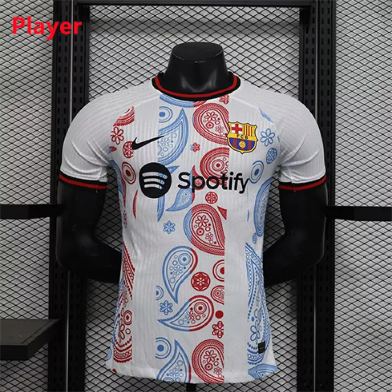 Maillot d'entraînement de la version joueur du FC Barcelona 2024/25 - Blanc