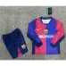 FC Barcelona Maillot à manches longues et shorts pour enfants 2024/25 domicile - Rouge/Bleu