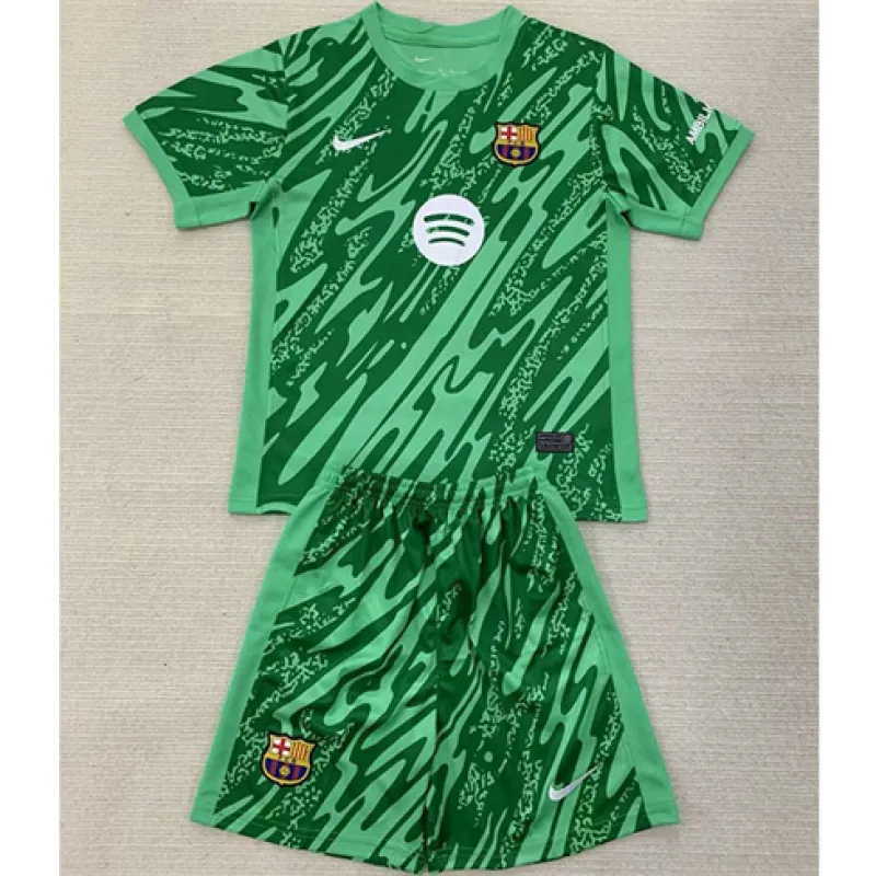 FC Barcelona Maillot et shorts de gardien de but pour enfants 2024/25 - Vert