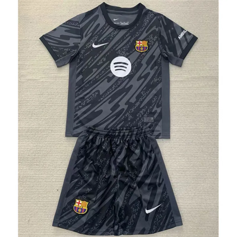 FC Barcelona Kids' Goalkeeper Jersey and Shorts 2024/25 - Black
