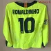 No.10 Ronaldinho FC Barcelona Retro Long-Sleeved Jersey 2005/06 Away - Green