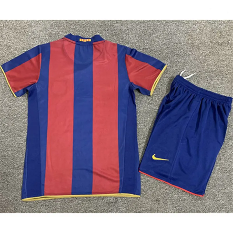 Maglia retrò per bambini del FC Barcelona 2007/08 campo casa - Rosso/Azzurro