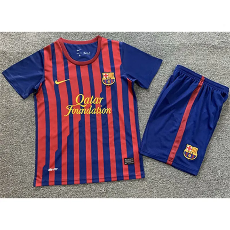 Maglia retrò per bambini del FC Barcelona 2011/12 campo casa - Rosso/Azzurro