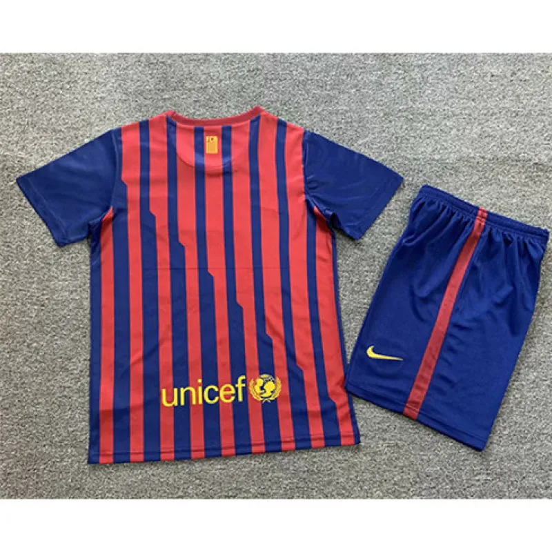 Maglia retrò per bambini del FC Barcelona 2011/12 campo casa - Rosso/Azzurro