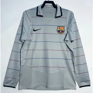 FC Barcelona Retro Long-Sleeved Jersey 2002-04 Away - Grey