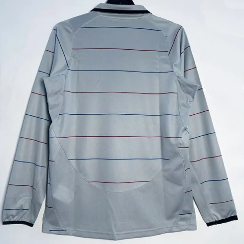 Maglia retrò a maniche lunghe del FC Barcelona 2002-04 trasferta - Grigio