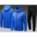 Barcelona 2024/25 hooded tracksuit jacket blue