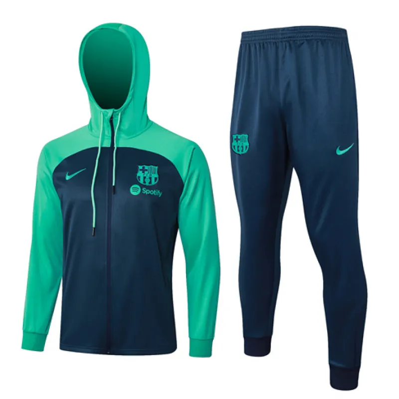Habillement de sport à capuche pour enfants du FC Barcelona 2024/25 - Bleu
