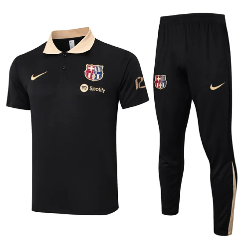 FC Barcelona Training Polo Shirt + Trousers 2024/25 - Black