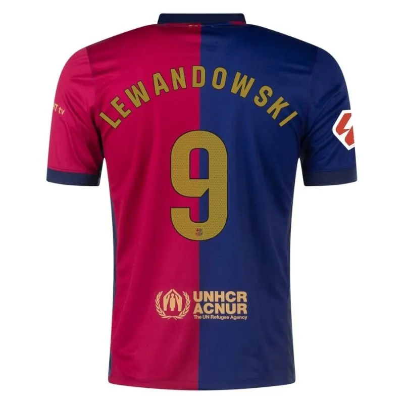 Lewandowski FC Barcelona 2024-25 Home Kids' Jersey Set - Blue/Red